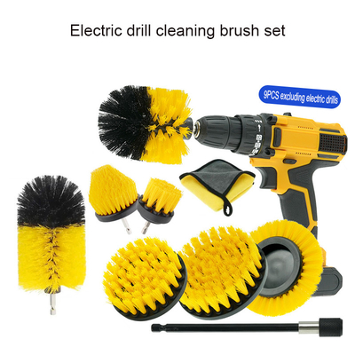 PP bristle malzemesi elektrikli matkap temizleme fırçası 9pcs