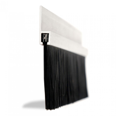 Kapı Sızdırmazlığı Siyah PP PVC Naylon Şerit Fırça Mobilya Toz Alma Alüminyum Tutucu