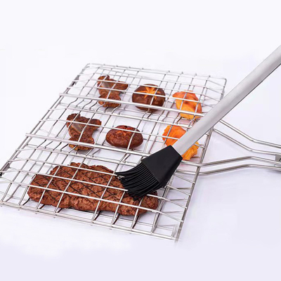Yüksek sıcaklığa dayanıklı silikon barbekü fırçası paslanmaz çelik sapı fırça fırçası BBQ ızgara fırçası